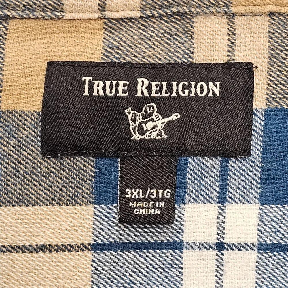 True Religion Flannel Button Down 3XL